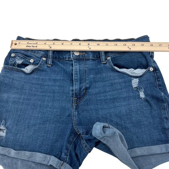 Levi's Women's Mid Length Distressed Denim Shorts Size 32 - Picture 5 of 8